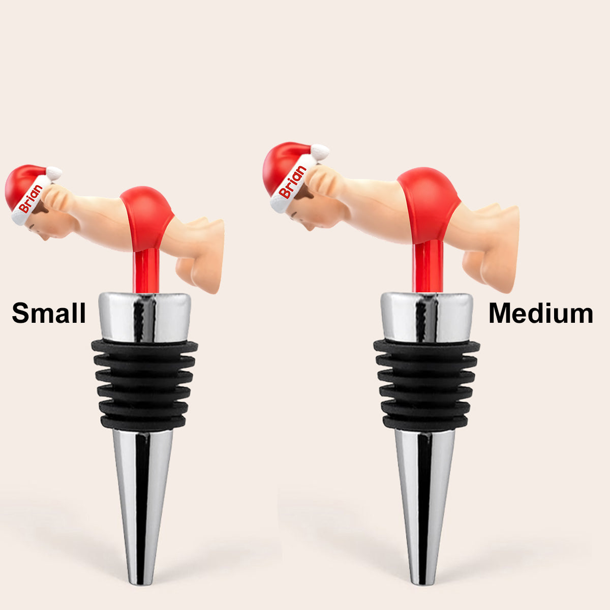 Personalized Funny Christmas Bottle Stopper Custom Gift for Him Bottle Stopper GradoCreations