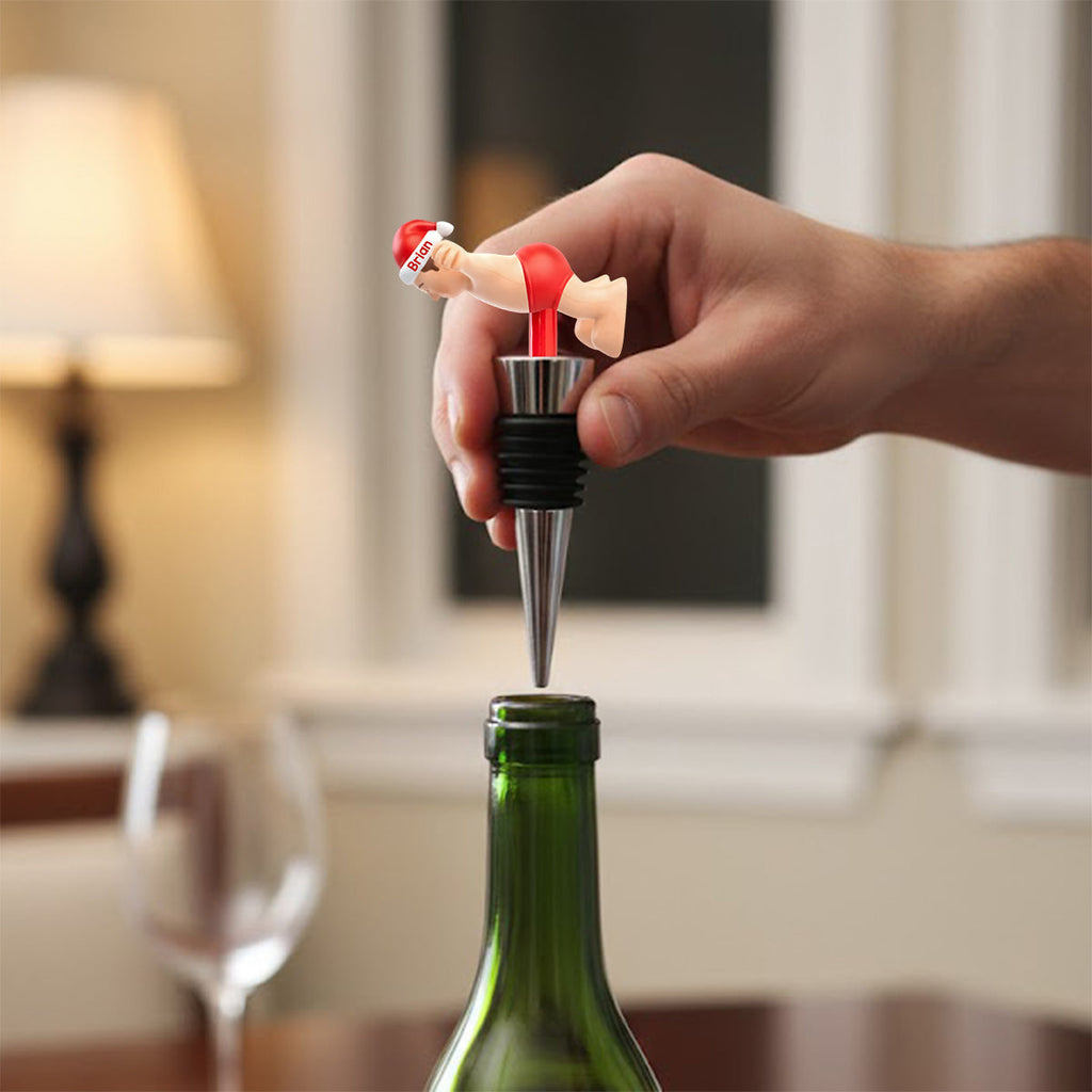 Personalized Funny Christmas Bottle Stopper Custom Gift for Him Bottle Stopper GradoCreations