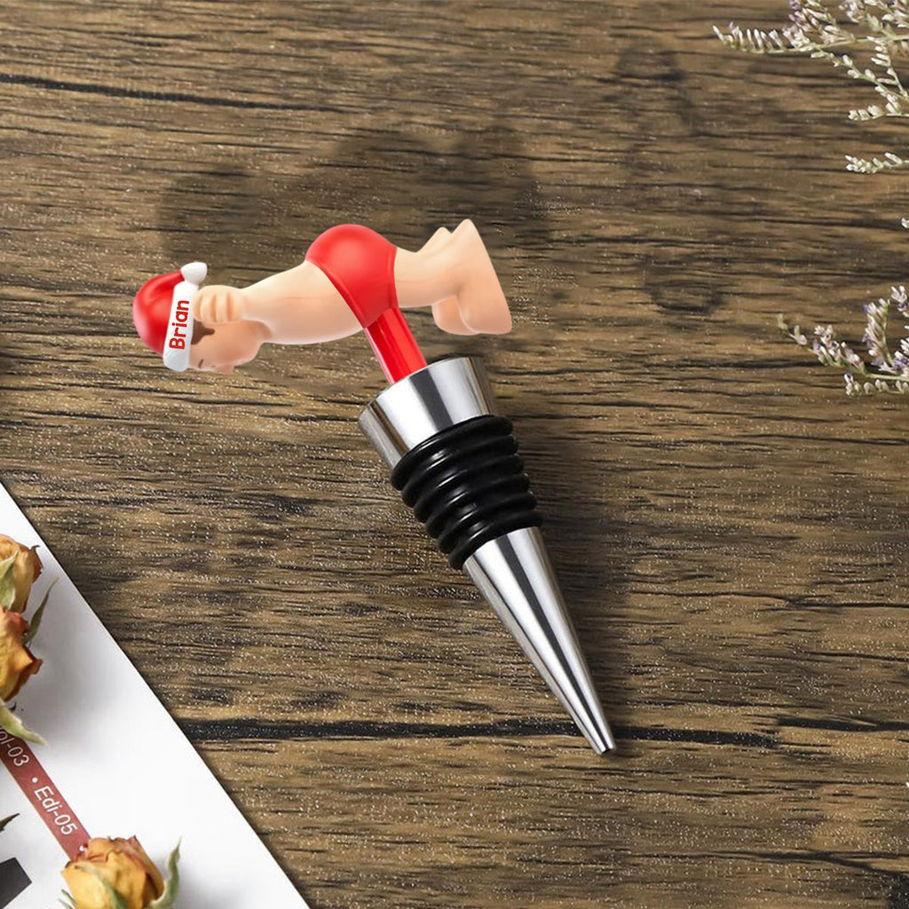Personalized Funny Christmas Bottle Stopper Custom Gift for Him Bottle Stopper GradoCreations