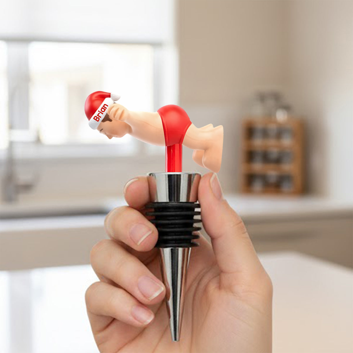 Personalized Funny Christmas Bottle Stopper Custom Gift for Him Bottle Stopper GradoCreations