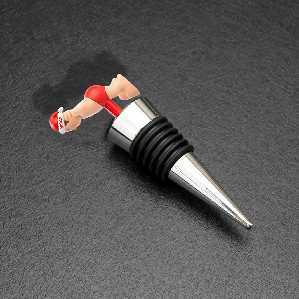 Personalized Funny Christmas Bottle Stopper Custom Gift for Him Bottle Stopper GradoCreations