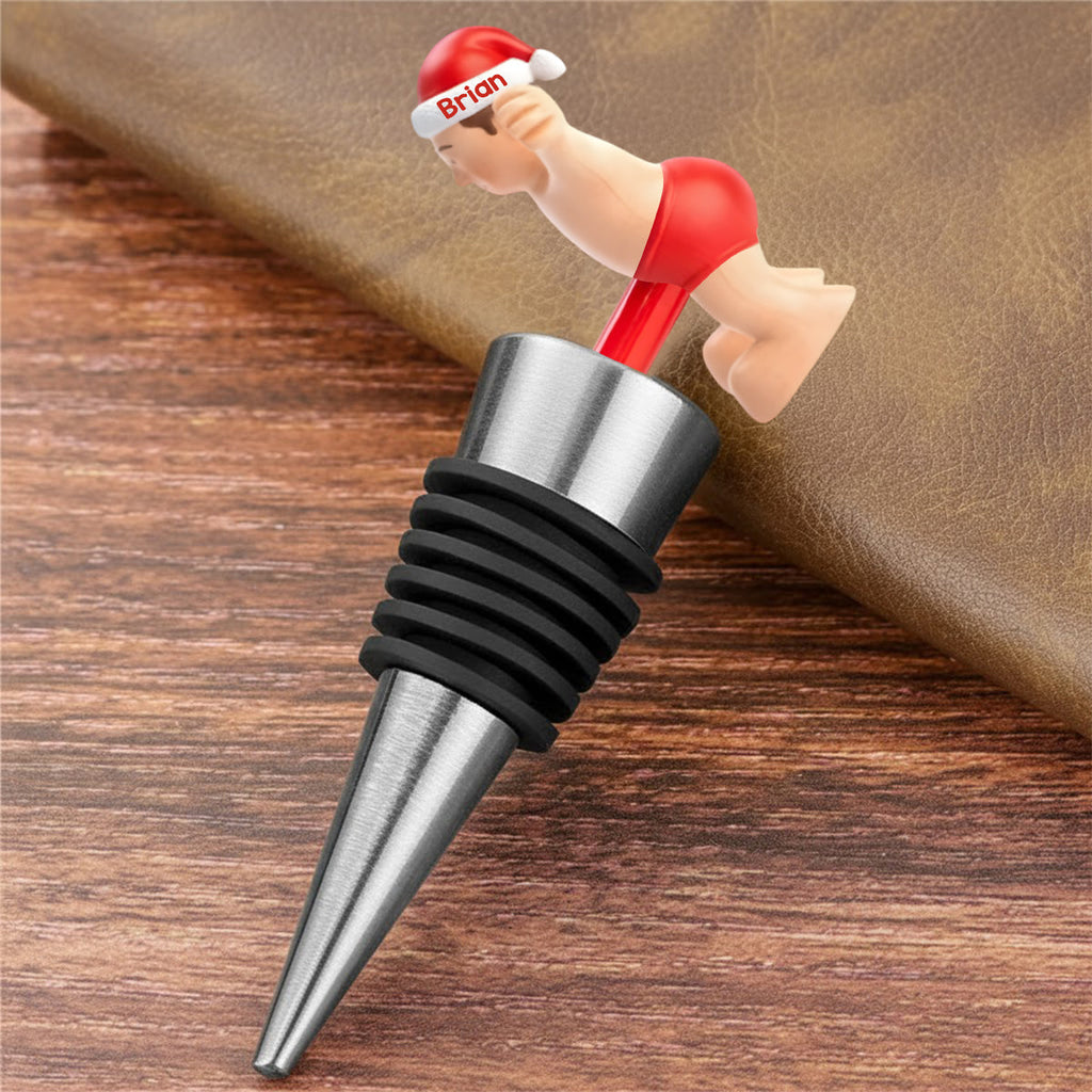 Personalized Funny Christmas Bottle Stopper Custom Gift for Him Bottle Stopper GradoCreations