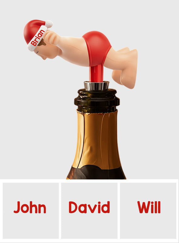 Personalized Funny Christmas Bottle Stopper Custom Gift for Him Bottle Stopper GradoCreations