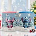 Personalized Christmas Accent Mug with Ohana Design for Couples Accent Mug GradoCreations