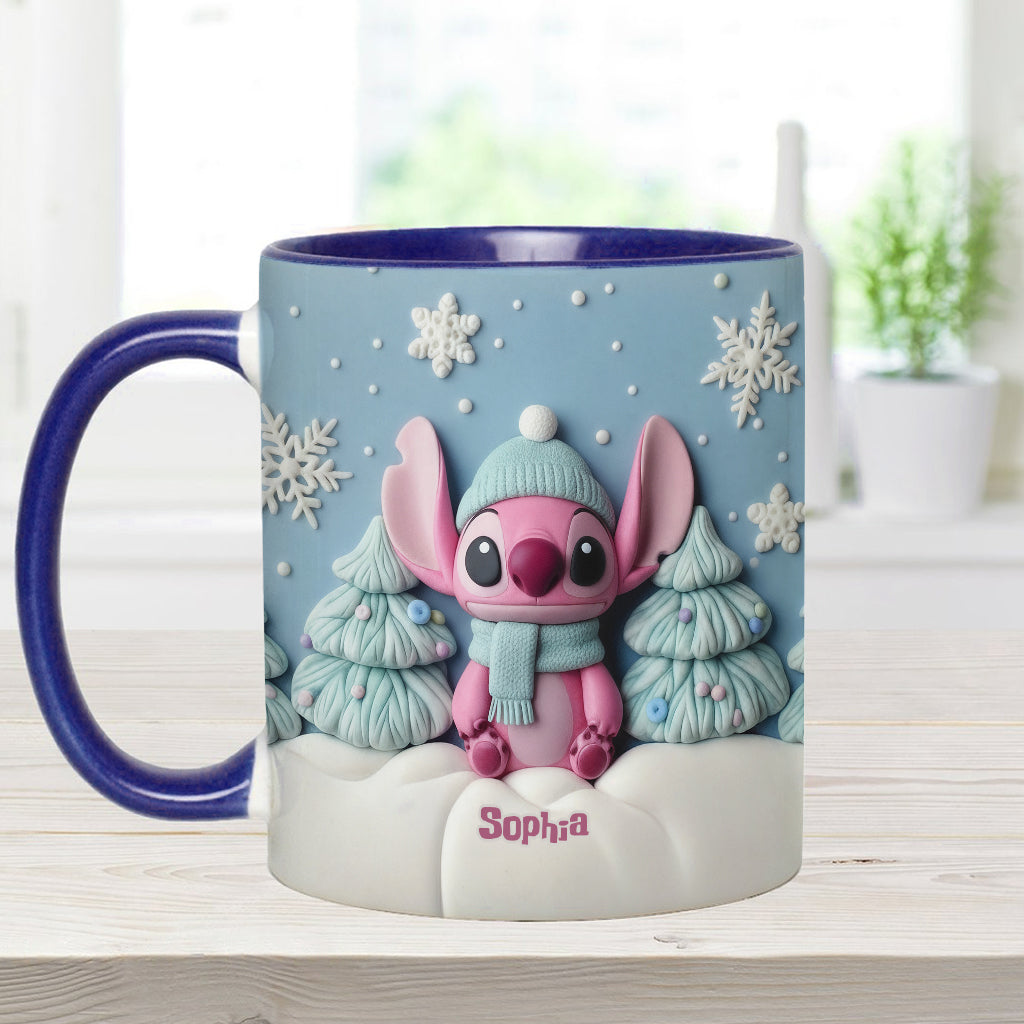 Personalized Christmas Accent Mug with Ohana Design for Couples Accent Mug GradoCreations