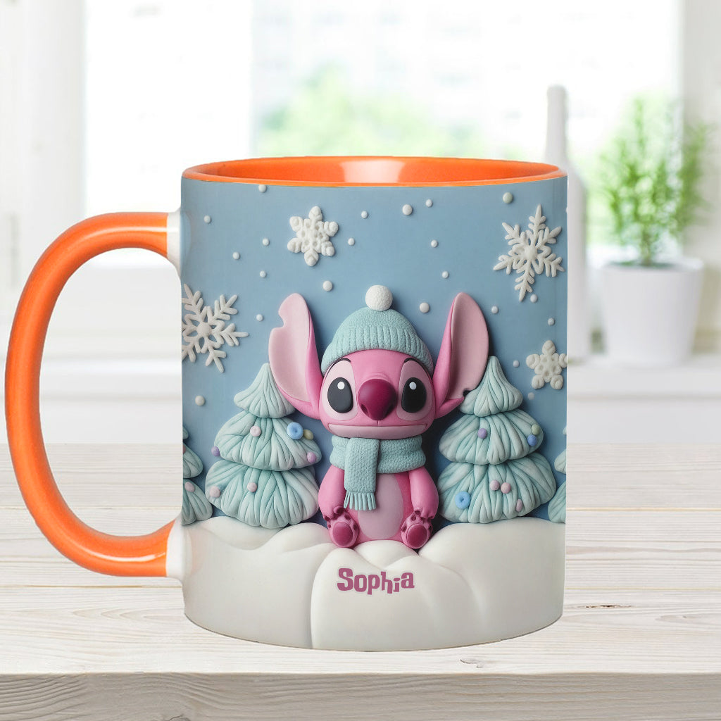 Personalized Christmas Accent Mug with Ohana Design for Couples Accent Mug GradoCreations