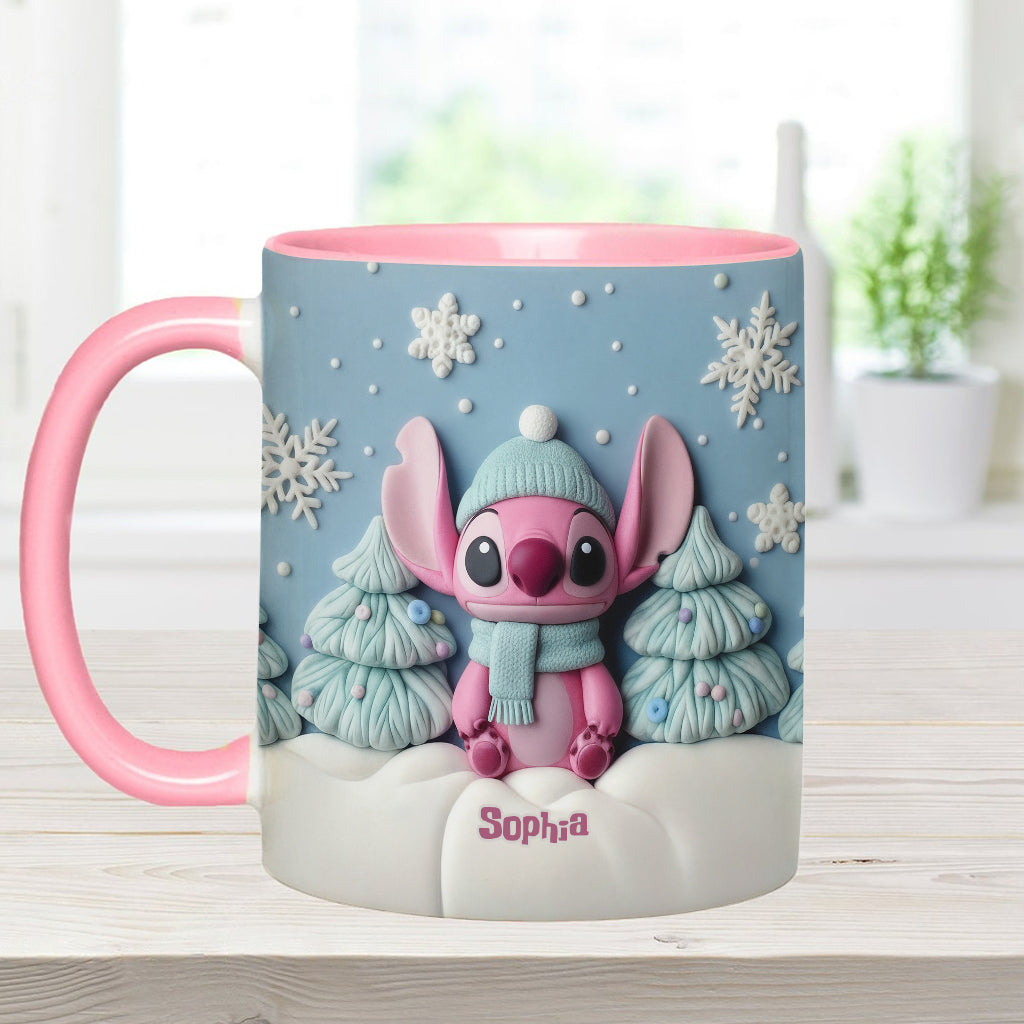 Personalized Christmas Accent Mug with Ohana Design for Couples Accent Mug GradoCreations