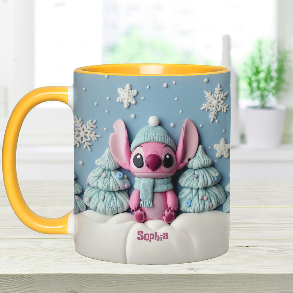 Personalized Christmas Accent Mug with Ohana Design for Couples Accent Mug GradoCreations