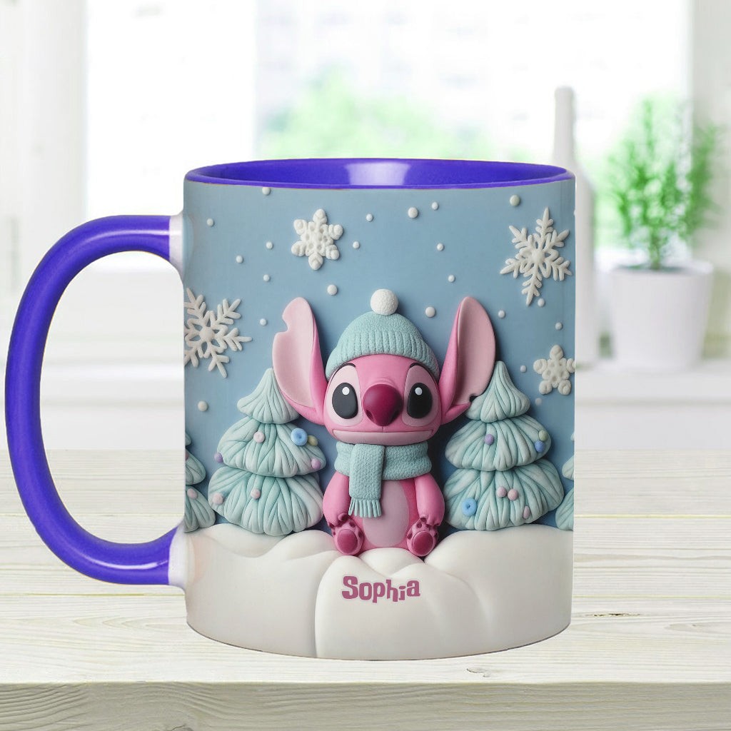 Personalized Christmas Accent Mug with Ohana Design for Couples Accent Mug GradoCreations
