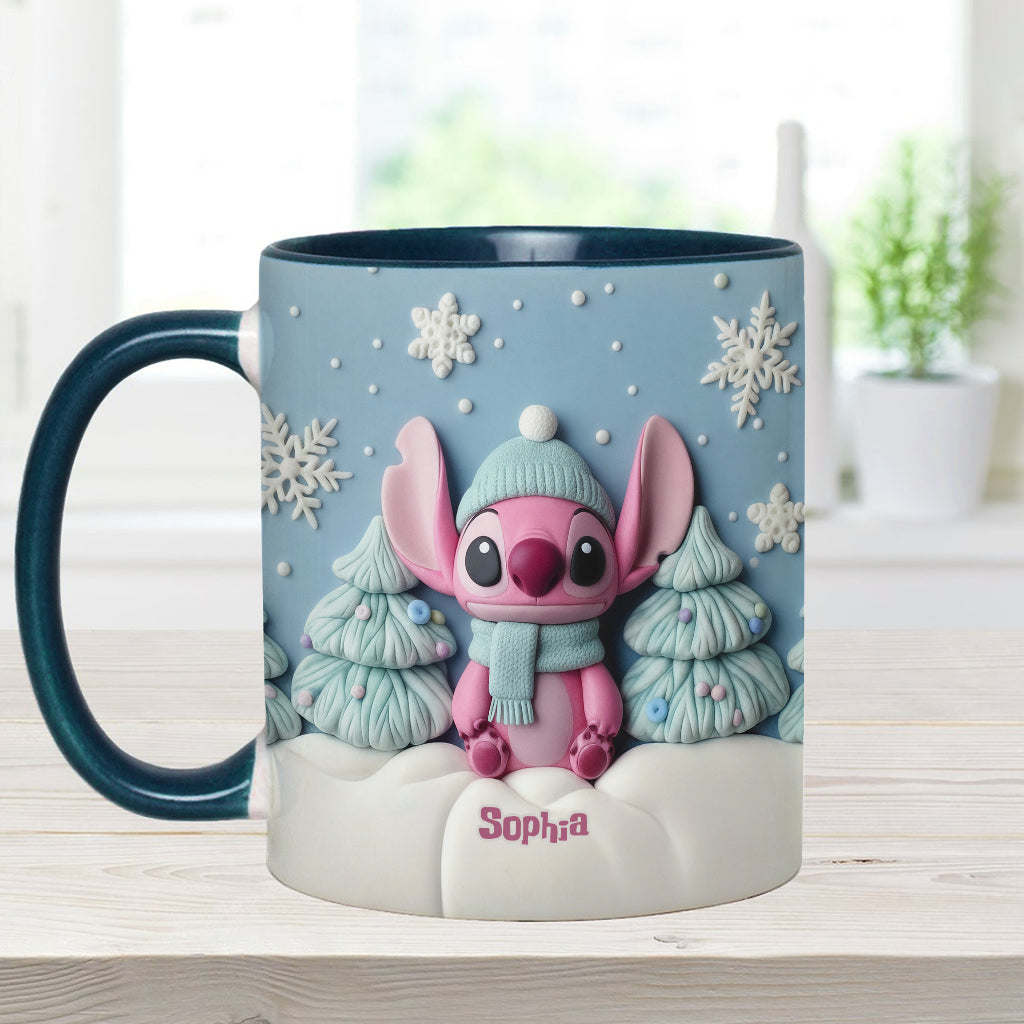 Personalized Christmas Accent Mug with Ohana Design for Couples Accent Mug GradoCreations