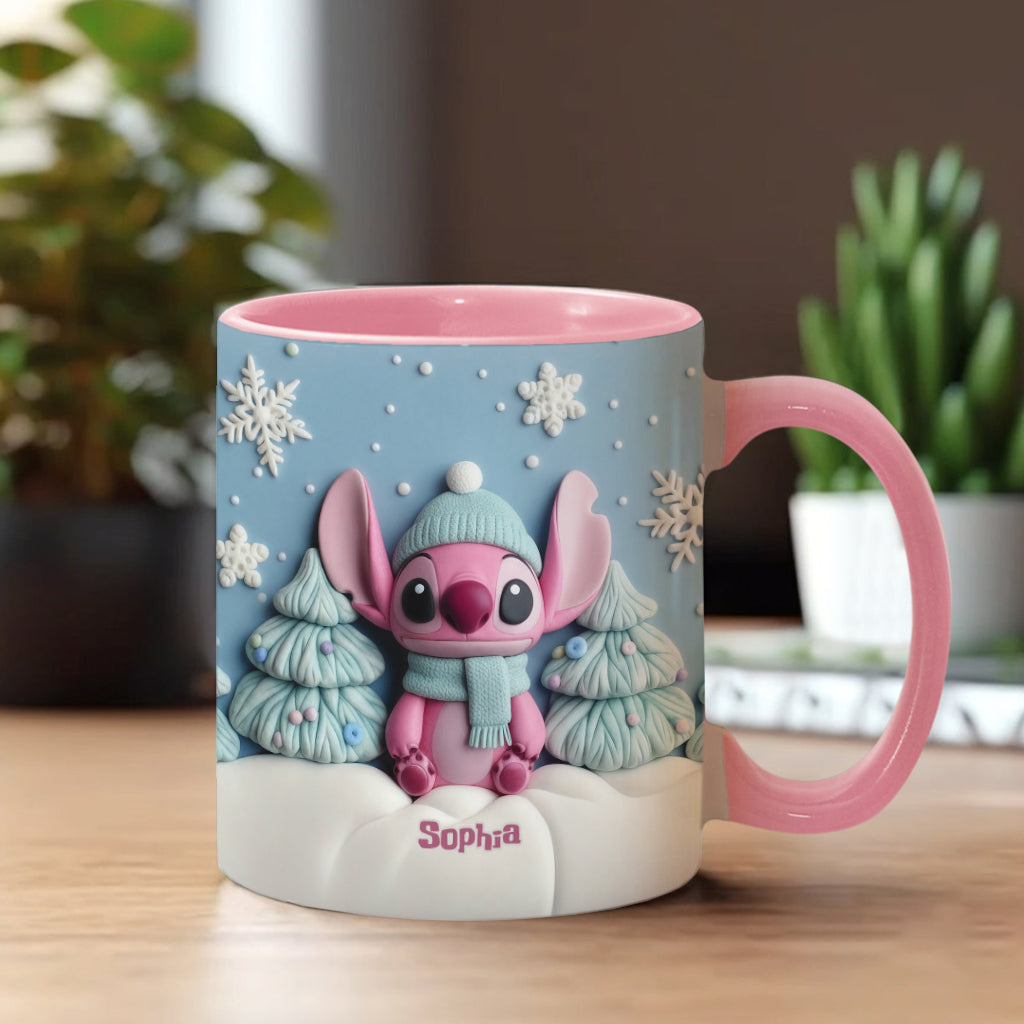 Personalized Christmas Accent Mug with Ohana Design for Couples Accent Mug GradoCreations