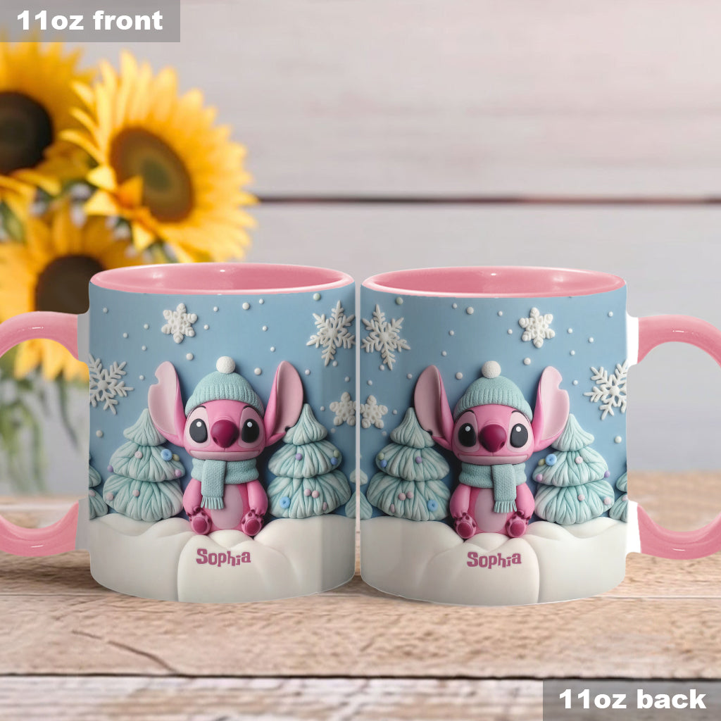 Personalized Christmas Accent Mug with Ohana Design for Couples Accent Mug GradoCreations