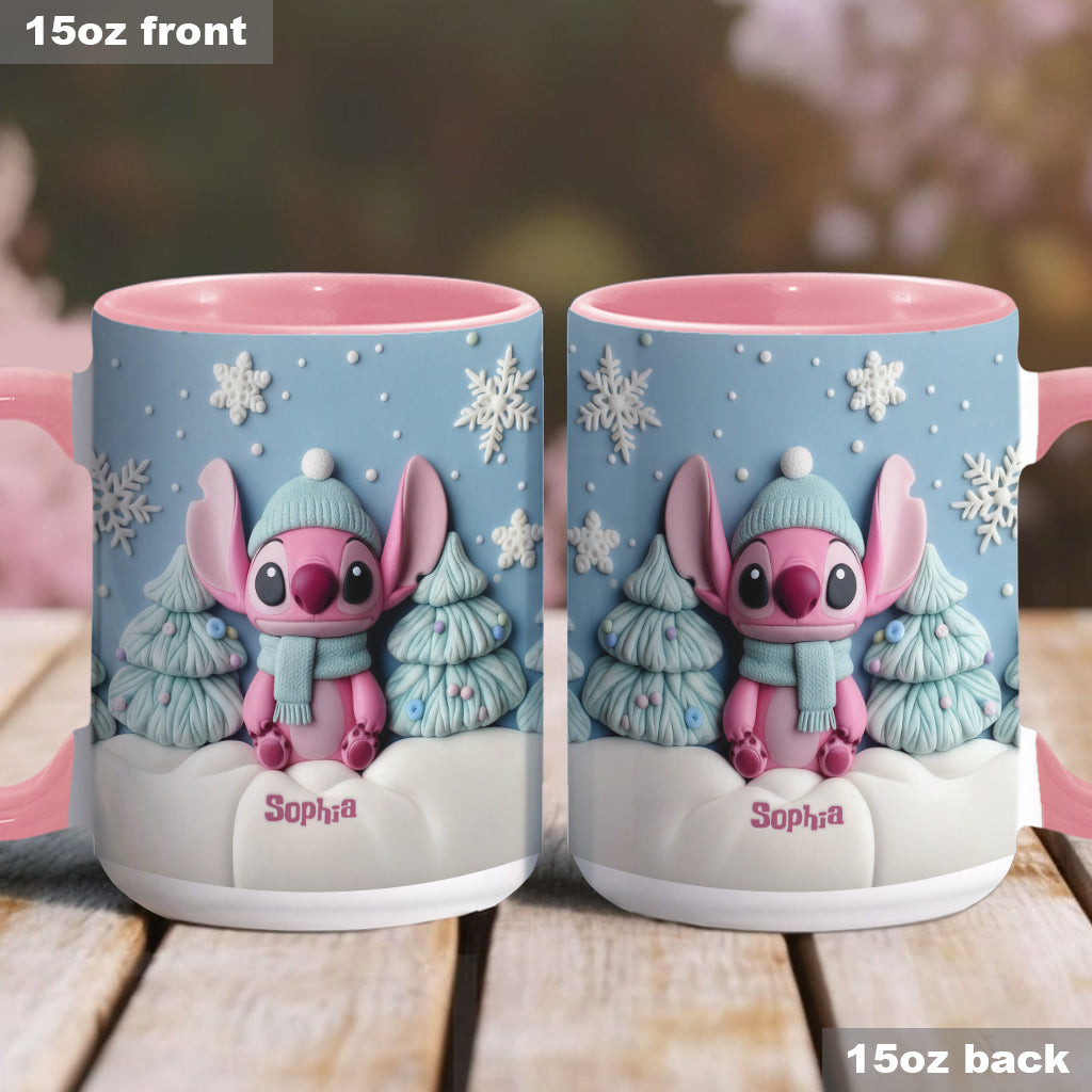 Personalized Christmas Accent Mug with Ohana Design for Couples Accent Mug GradoCreations