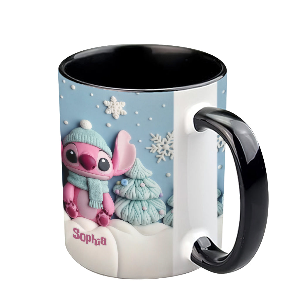 Personalized Christmas Accent Mug with Ohana Design for Couples Accent Mug GradoCreations