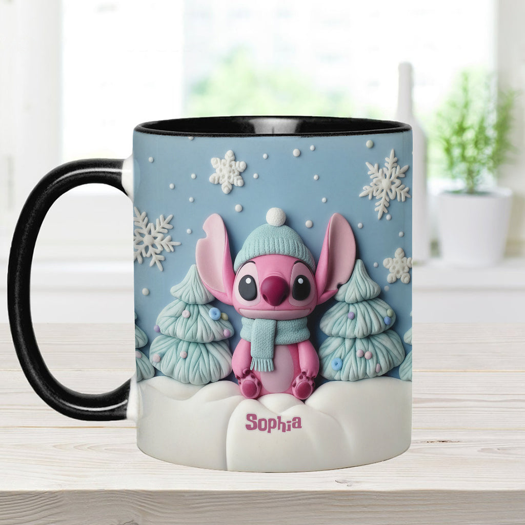 Personalized Christmas Accent Mug with Ohana Design for Couples Accent Mug GradoCreations