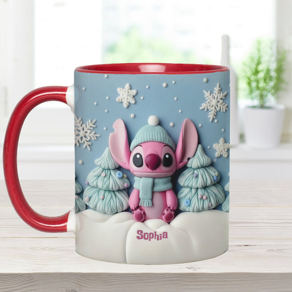 Personalized Christmas Accent Mug with Ohana Design for Couples Accent Mug GradoCreations