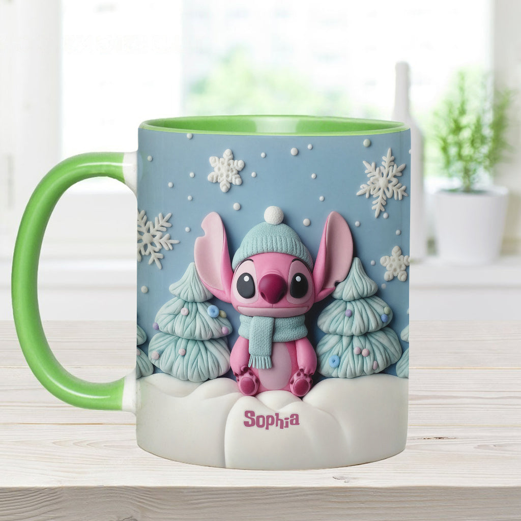 Personalized Christmas Accent Mug with Ohana Design for Couples Accent Mug GradoCreations