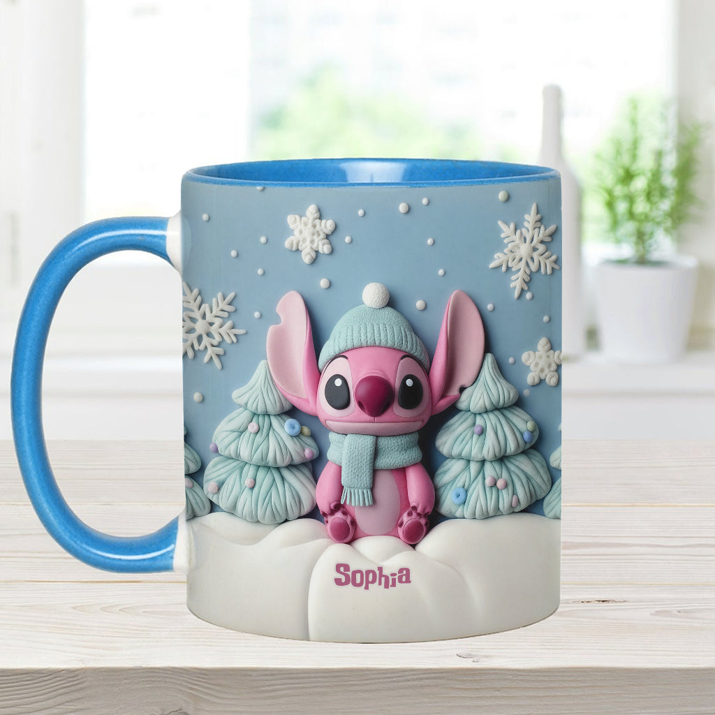 Personalized Christmas Accent Mug with Ohana Design for Couples Accent Mug GradoCreations