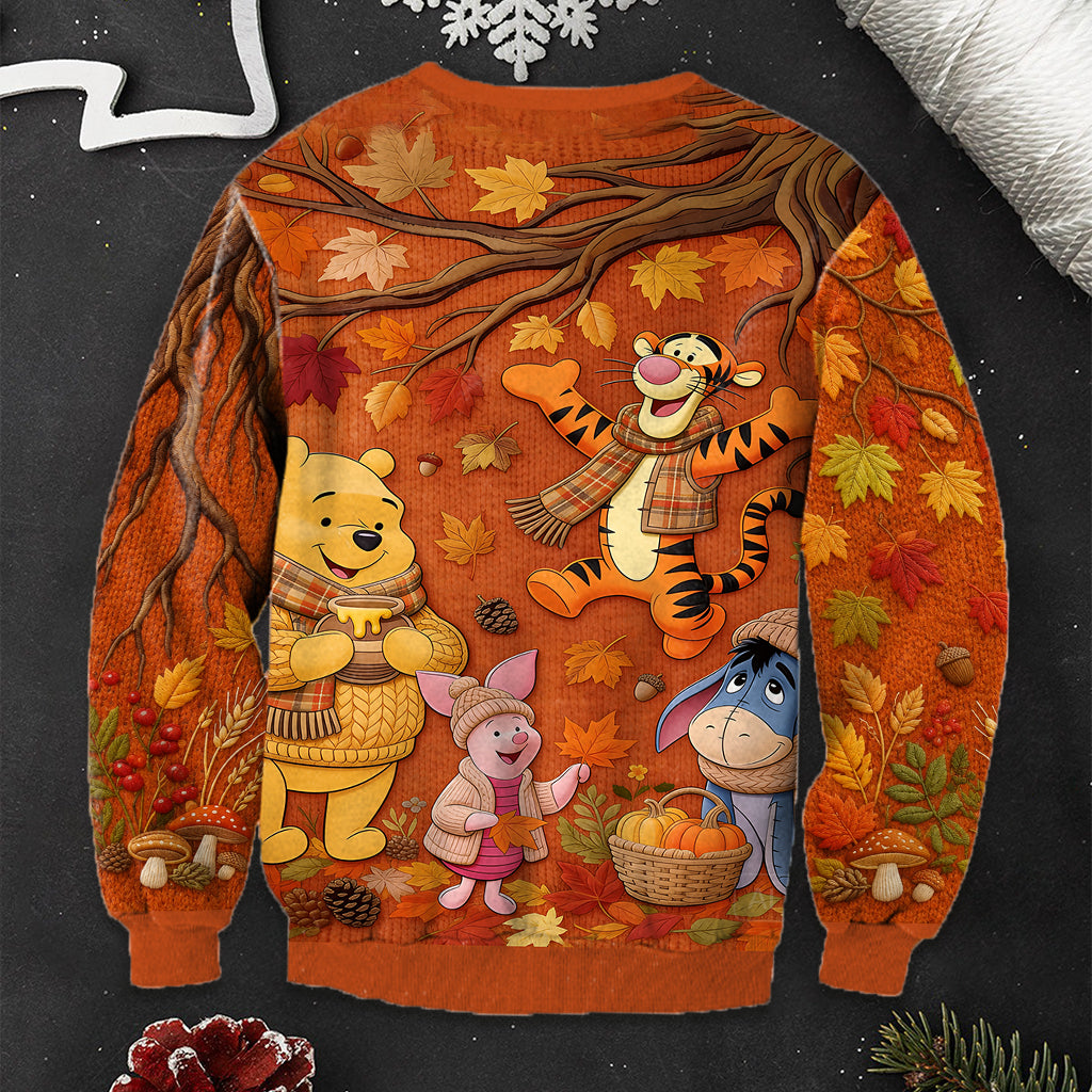 Personalized Autumn Bear Ugly Sweater Custom Name Gift Ugly Sweater GradoCreations