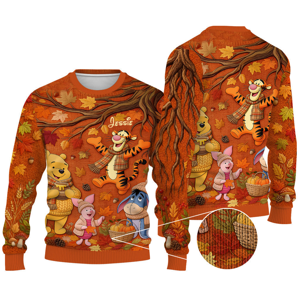 Personalized Autumn Ugly Sweater with Movie Characters Gift for Her Ugly Sweater GradoCreations