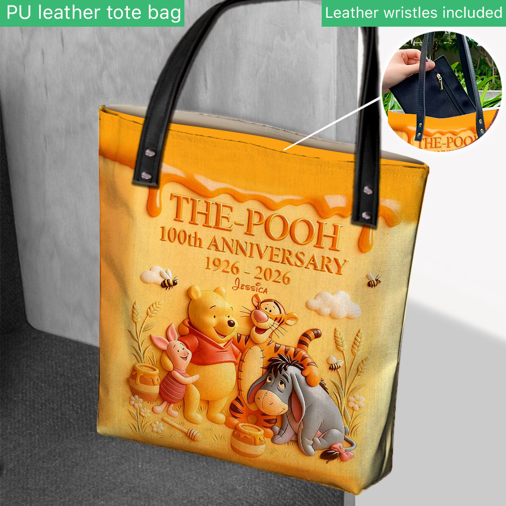 Personalized Winnie the Pooh Tote Bag for 100th Anniversary Gift Tote Bag GradoCreations