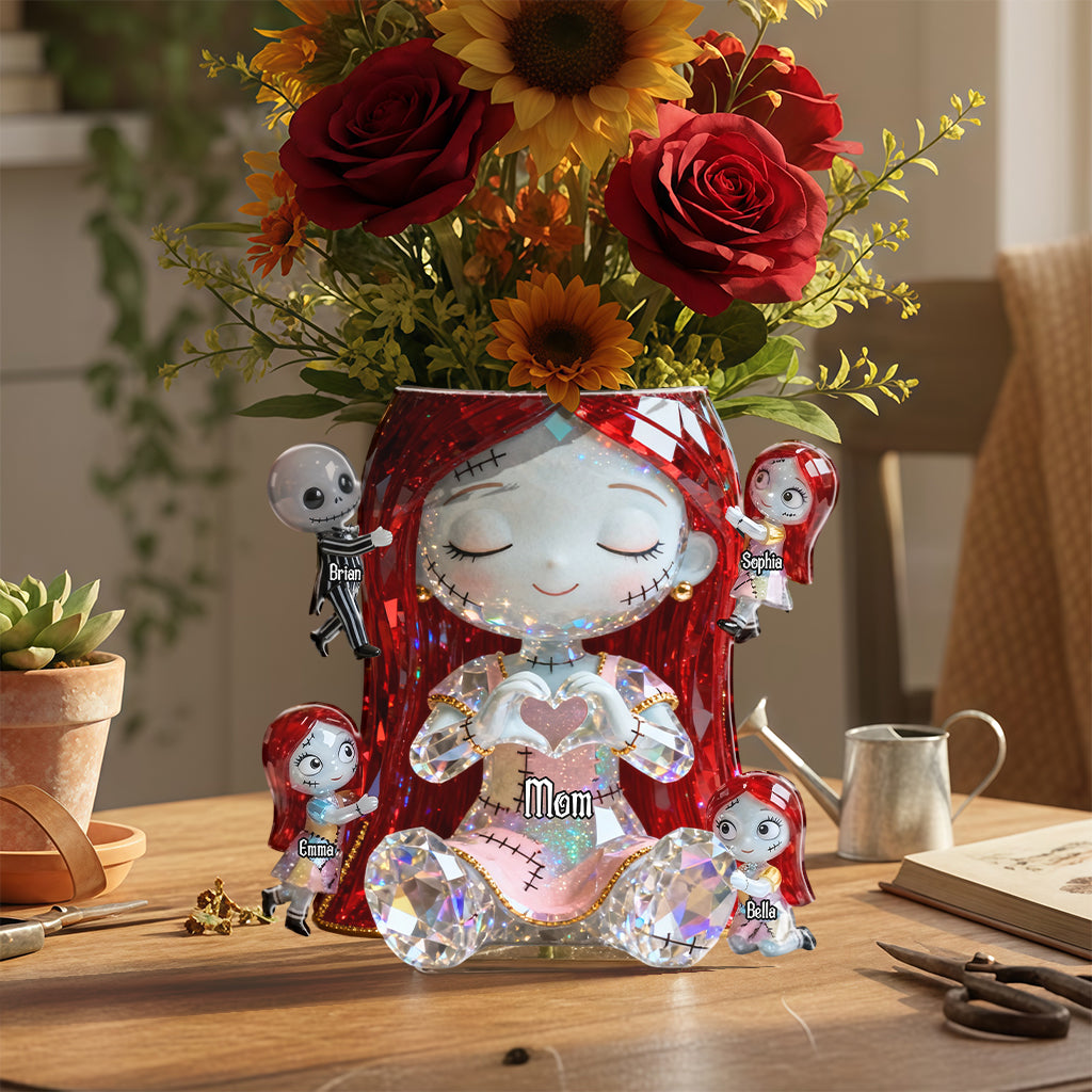 Personalized Cute Mom Acrylic Pot with Custom Characters Gift Acrylic Pot GradoCreations