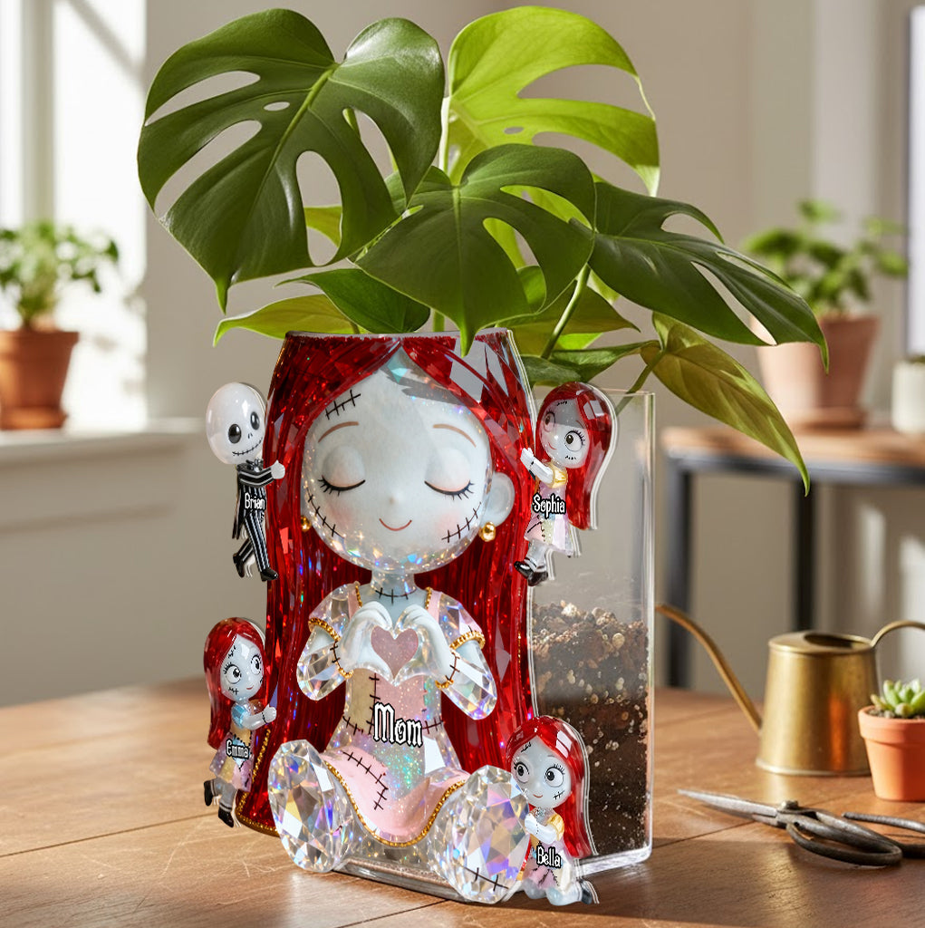 Personalized Cute Mom Acrylic Pot with Custom Characters Gift Acrylic Pot GradoCreations