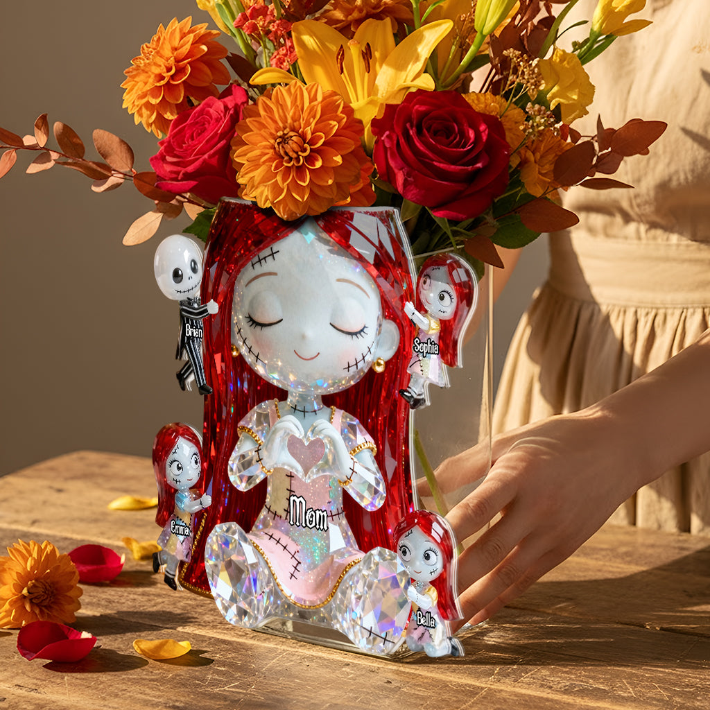 Personalized Cute Mom Acrylic Pot with Custom Characters Gift Acrylic Pot GradoCreations