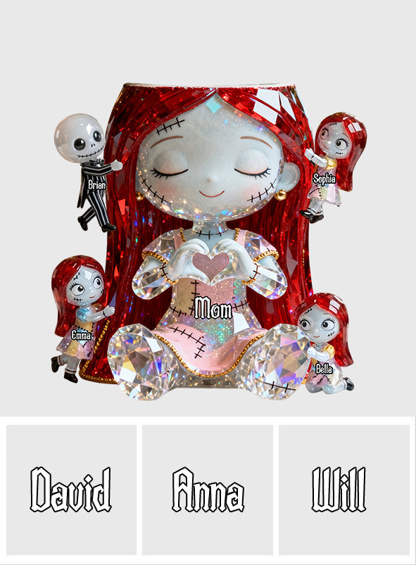 Personalized Cute Mom Acrylic Pot with Custom Characters Gift Acrylic Pot GradoCreations