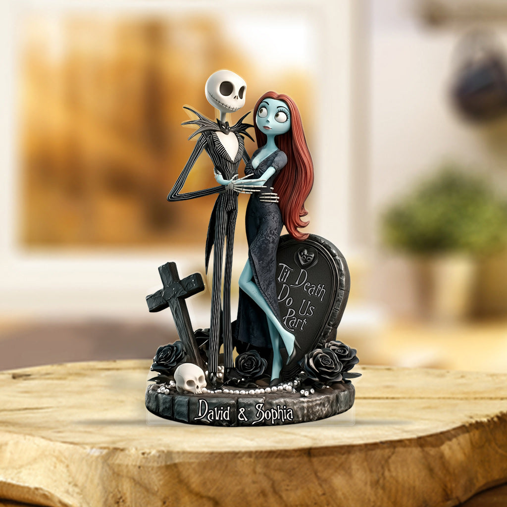 Personalized Nightmare Before Christmas Acrylic Plaque Gift for Couples Custom Shaped Acrylic Plaque GradoCreations