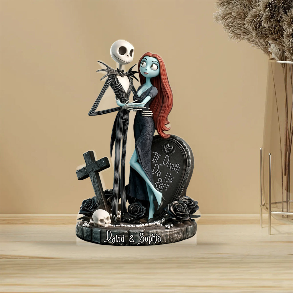 Personalized Nightmare Before Christmas Acrylic Plaque Gift for Couples Custom Shaped Acrylic Plaque GradoCreations