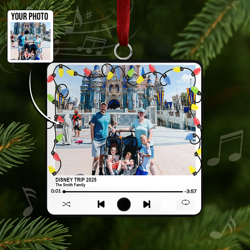 Personalized Music Player Ornament Custom Photo Gift for Christmas Music Player Ornament GradoCreations