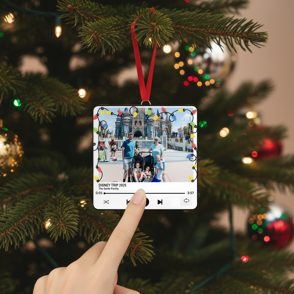 Personalized Music Player Ornament Custom Photo Gift for Christmas Music Player Ornament GradoCreations