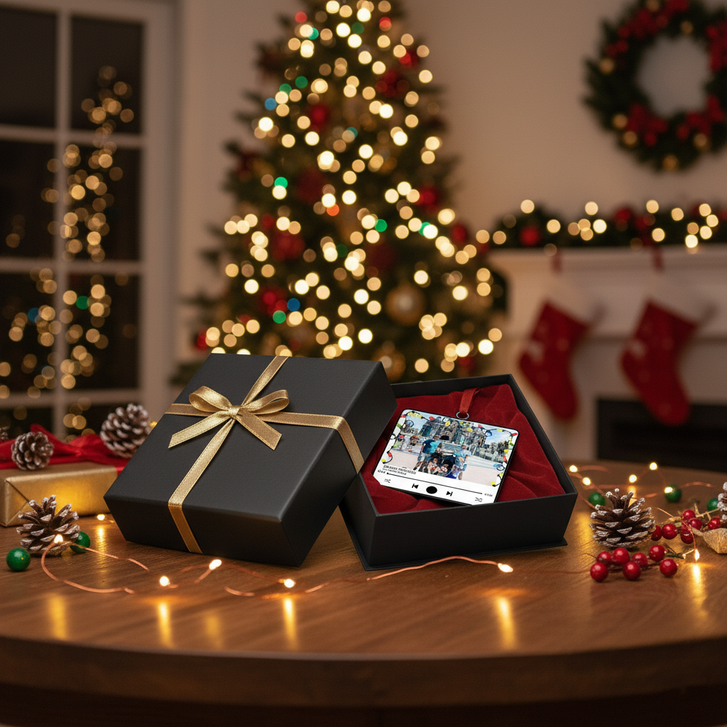 Personalized Music Player Ornament Custom Photo Gift for Christmas Music Player Ornament GradoCreations