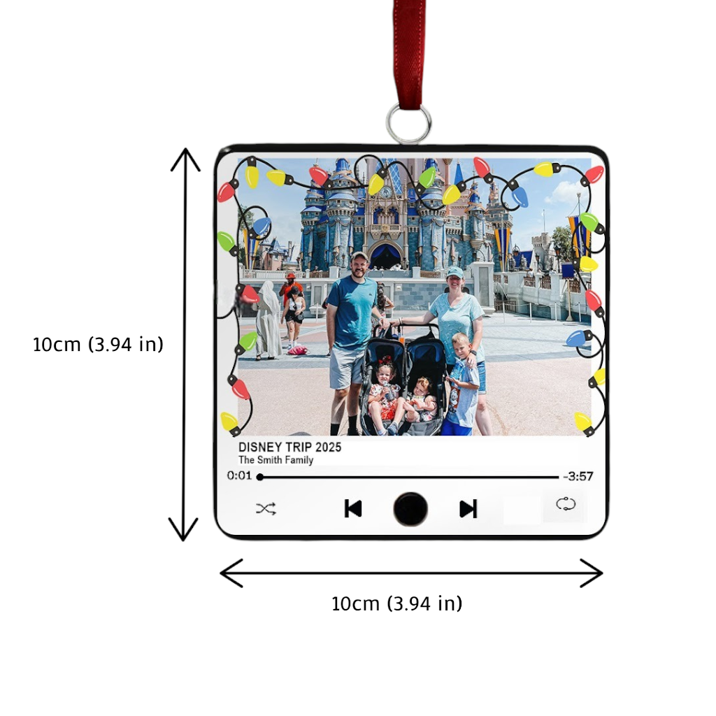 Personalized Music Player Ornament Custom Photo Gift for Christmas Music Player Ornament GradoCreations
