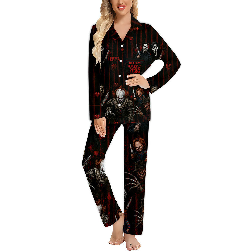 Personalized Horror Movie Pajama Set Custom Name Halloween Gift Pajama GradoCreations