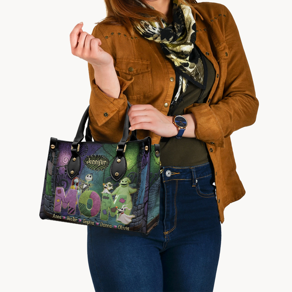 Personalized Nightmare Leather Handbag Custom Name Gift for Mom Leather Handbag GradoCreations
