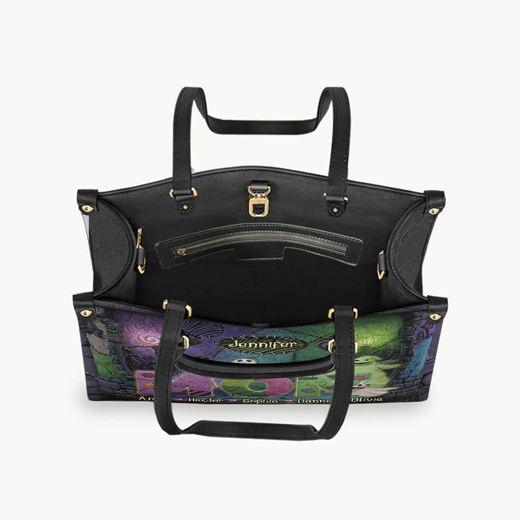 Personalized Nightmare Leather Handbag Custom Name Gift for Mom Leather Handbag GradoCreations