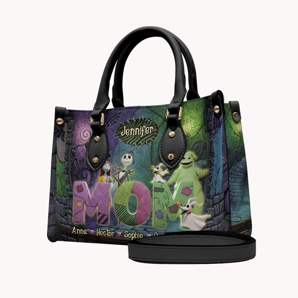 Personalized Nightmare Leather Handbag Custom Name Gift for Mom Leather Handbag GradoCreations