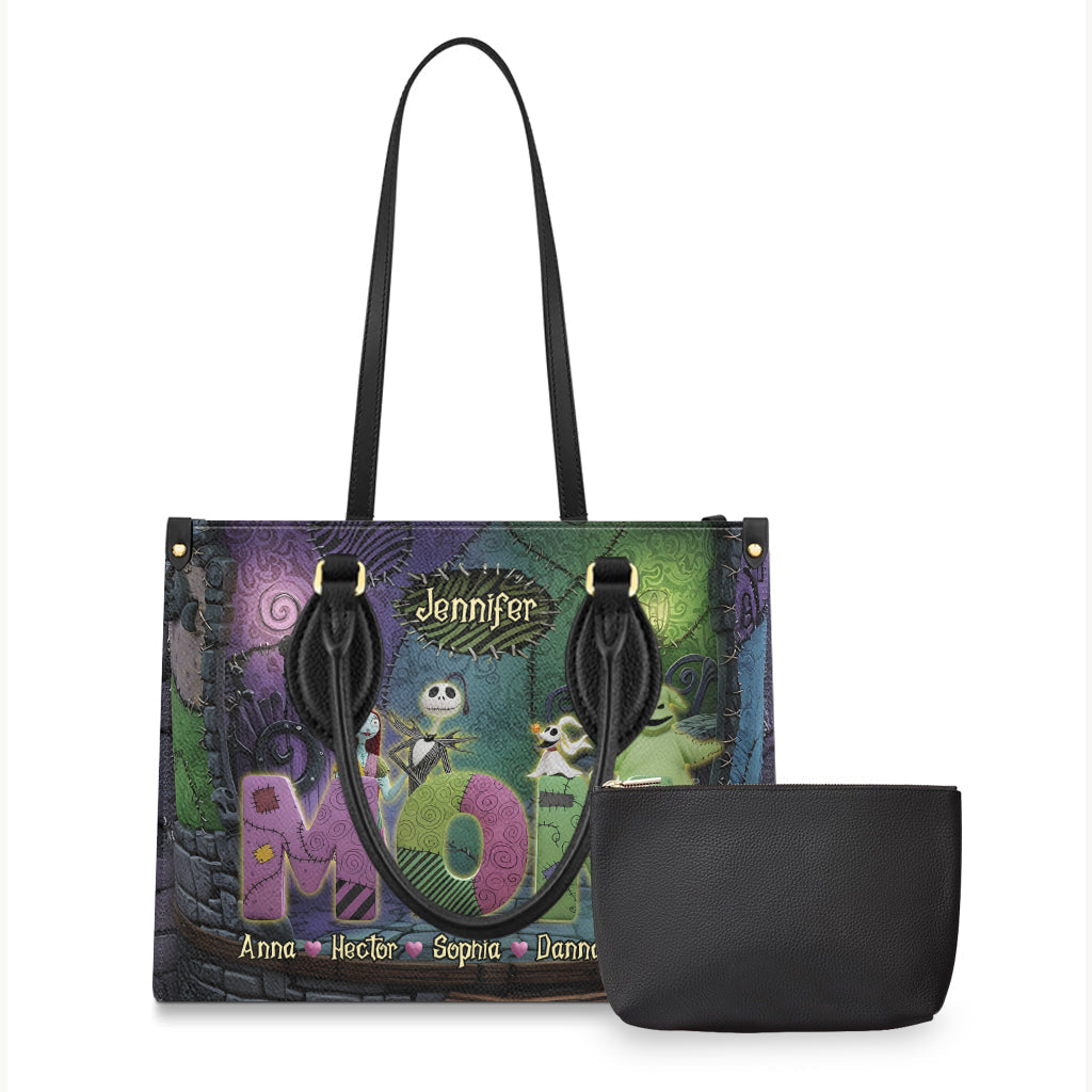 Personalized Nightmare Leather Handbag Custom Name Gift for Mom Leather Handbag GradoCreations