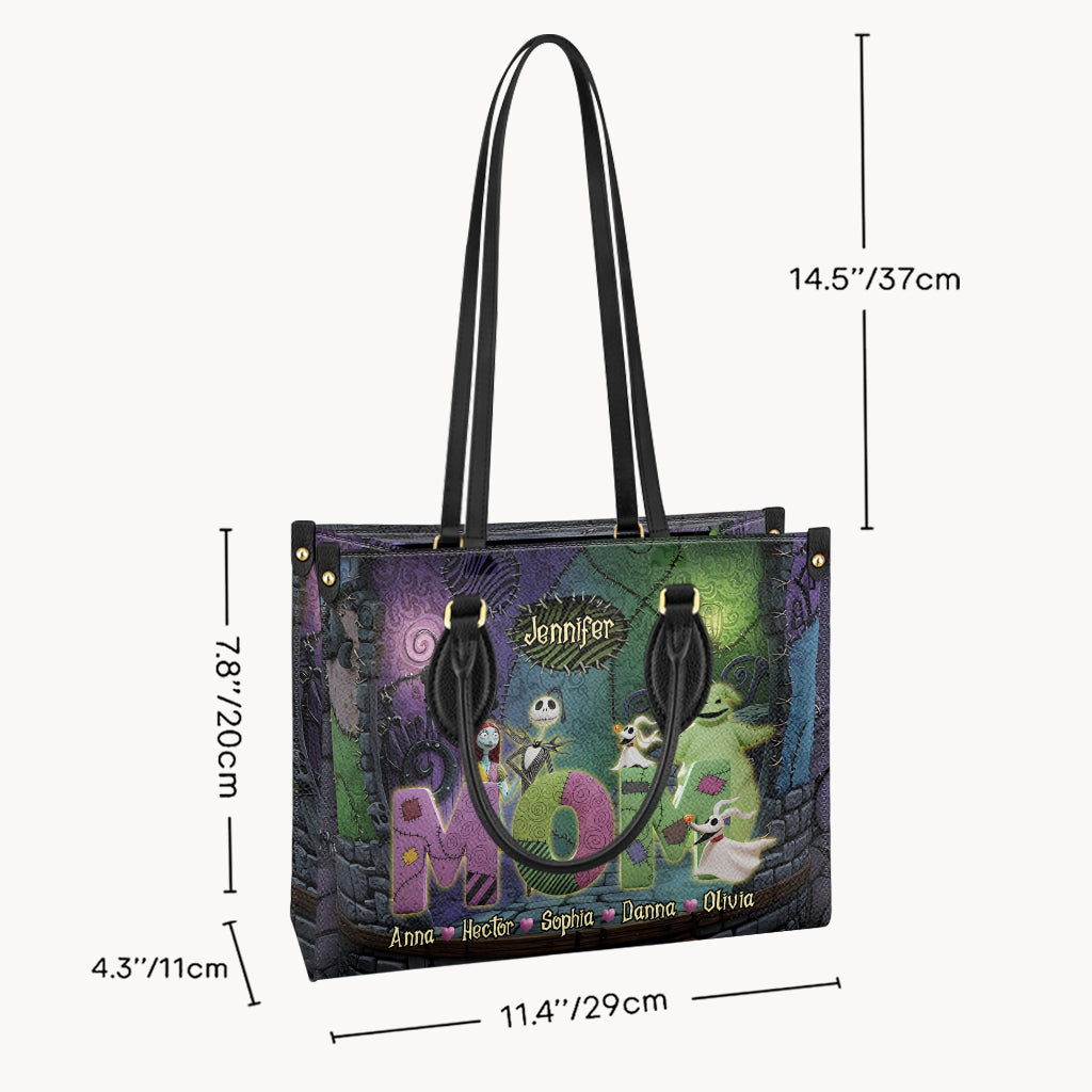 Personalized Nightmare Leather Handbag Custom Name Gift for Mom Leather Handbag GradoCreations