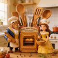 Personalized Beauty and the Beast Wooden Desk Organizer Gift for Couples Wooden Pen Holder GradoCreations