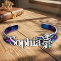Personalized The Force Shaped Cuff Bracelet Custom Name Gift Shaped Cuff Bracelet GradoCreations