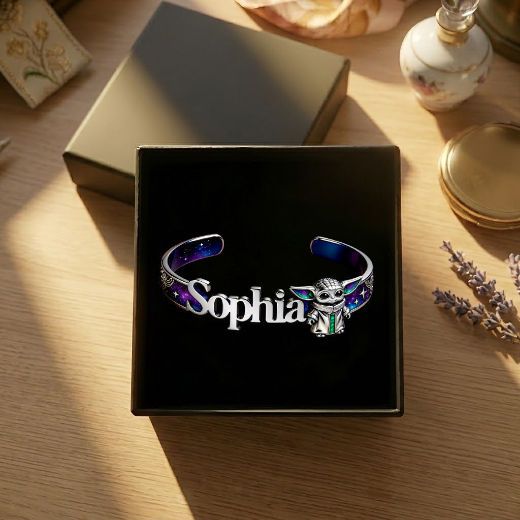 Personalized The Force Shaped Cuff Bracelet Custom Name Gift Shaped Cuff Bracelet GradoCreations