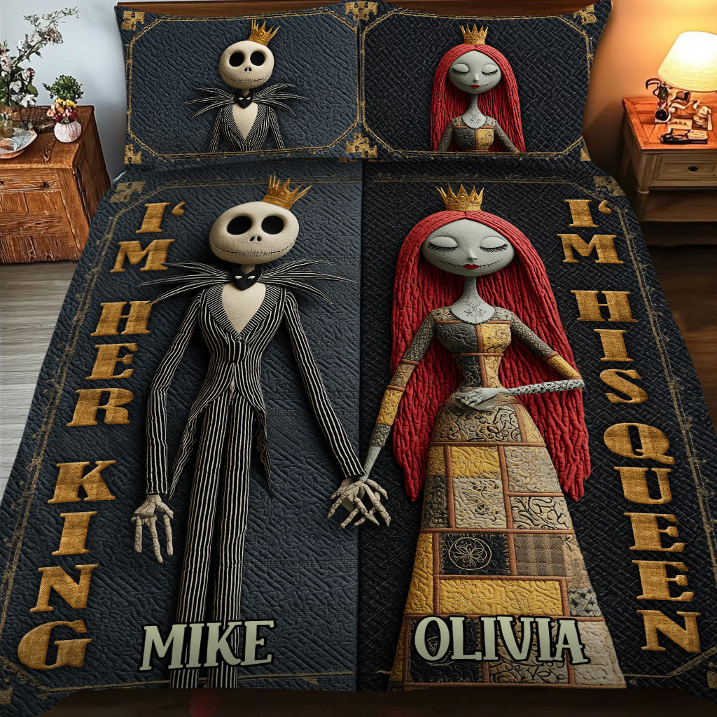 Personalized Nightmare Quilt Set Custom Name Gift for Couples Quilt Set GradoCreations