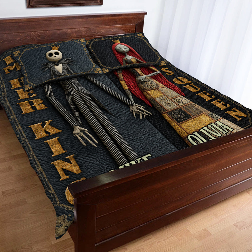 Personalized Nightmare Quilt Set Custom Name Gift for Couples Quilt Set GradoCreations