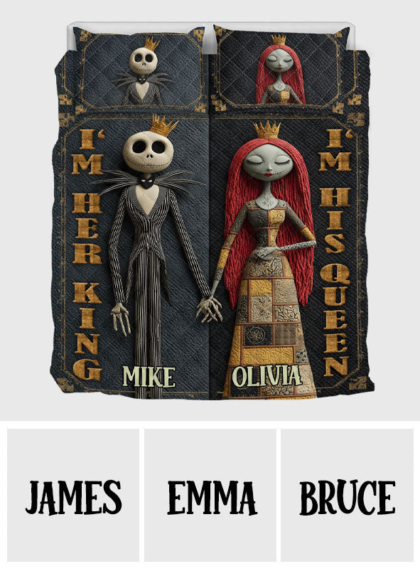 Personalized Nightmare Quilt Set Custom Name Gift for Couples Quilt Set GradoCreations