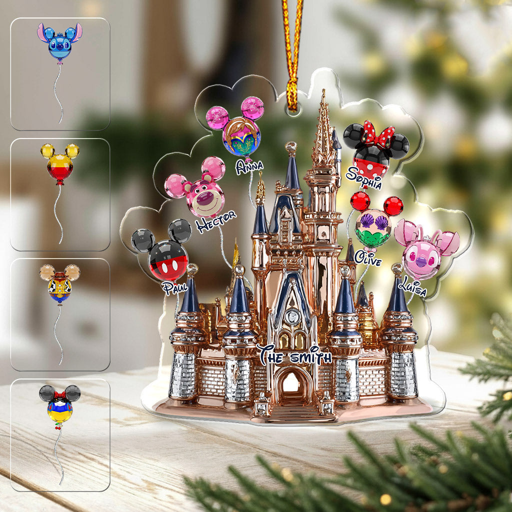 Personalized Acrylic Family Balloon Castle Ornament Gift Ornament GradoCreations