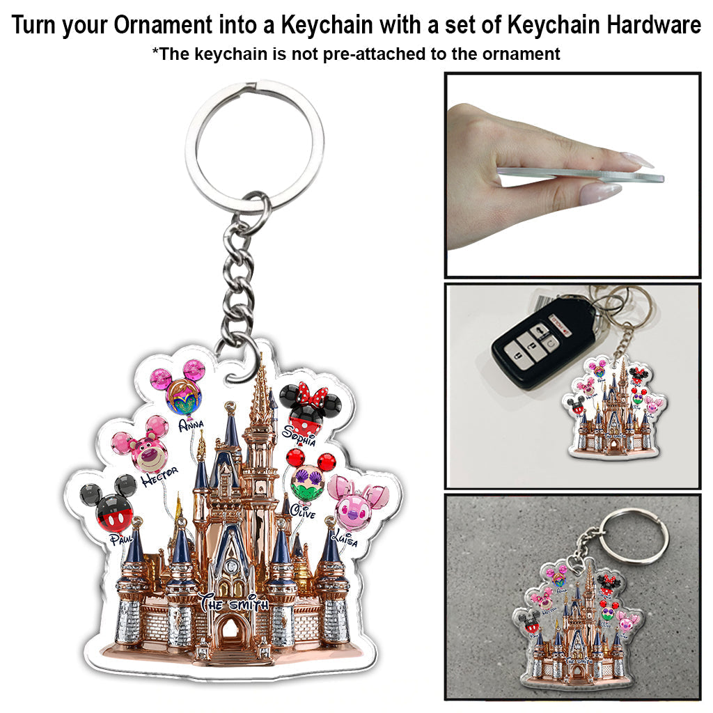 Personalized Acrylic Family Balloon Castle Ornament Gift Ornament GradoCreations