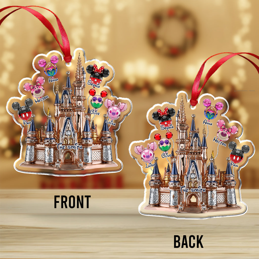 Personalized Acrylic Family Balloon Castle Ornament Gift Ornament GradoCreations